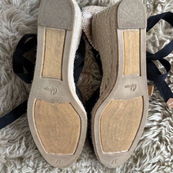 Black Castañer Carina Espadrille Wedge Size 6.5 - Picture 2 of 3